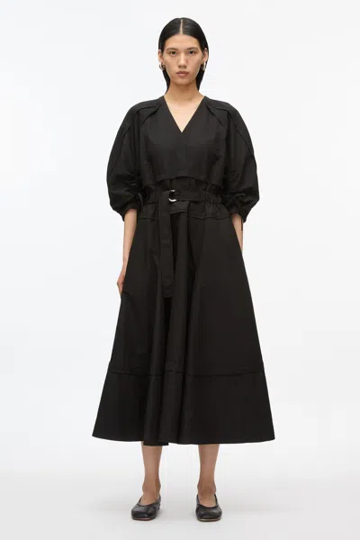 3.1 Phillip Lim V-neck Dress With Gathered Sleeves In Black