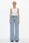 3.1 Phillip Lim Blue Wide Leg Belted Jeans In Malibu Blue