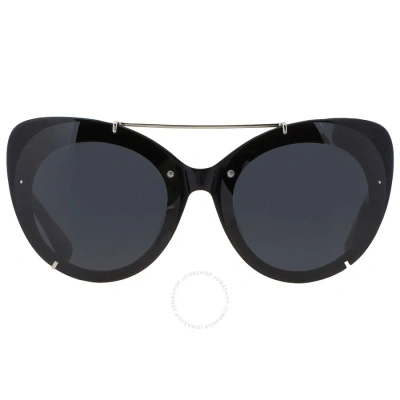 Phillip Lim X Linda Farrow Black Cat Eye Ladies Sunglasses Pl167c1sun 55 In Black / Silver