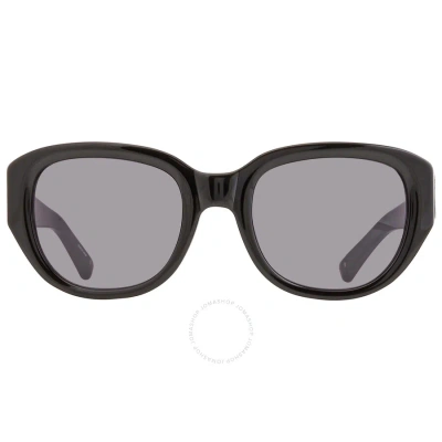 Phillip Lim X Linda Farrow Black Oval Unisex Sunglasses Pl101c1sun 54 In Black / Silver