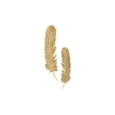 Phillips Collection 2 Piece Feathers Wall Décor Set In Gold Leaf