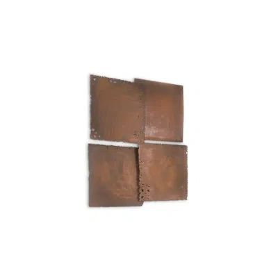 Phillips Collection 4 Piece Galvanized Square Wall Décor Set In Brown