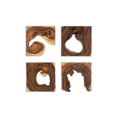 Phillips Collection 4 Piece Wall Décor Set In Brown