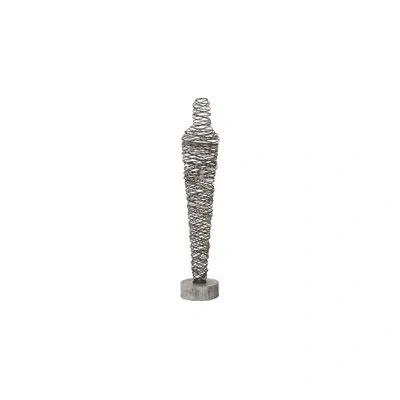 Phillips Collection Abstract Wire Man Floor Sculpture In Gray