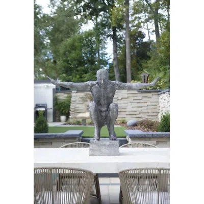 Phillips Collection Aluminum Outstretched Arms Statue In Silver