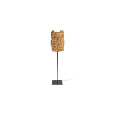 Phillips Collection Asian Modern Sulawesi Armor Vest High Matte Black Metal Stand In Brown