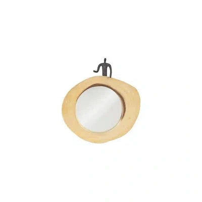 Phillips Collection Atlas Cross Cut Small Right Half Man Beveled Accent Mirror In Brown