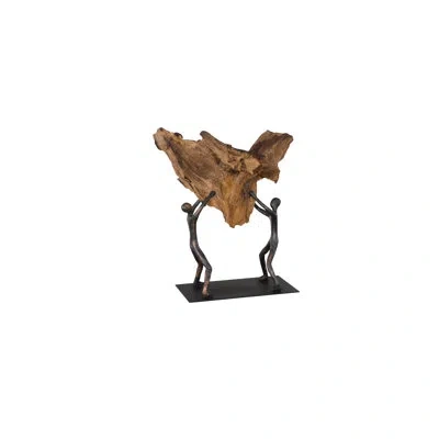 Phillips Collection Atlas Tabletop Sculpture In Black;brown