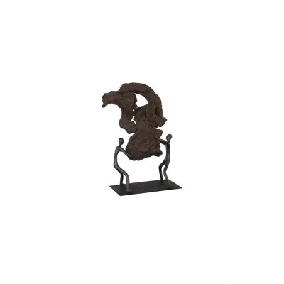 Phillips Collection Atlas Tabletop Sculpture In Black;brown