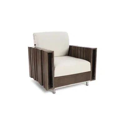 Phillips Collection Barcode 37" Wide Cotton Club Chair In Cream