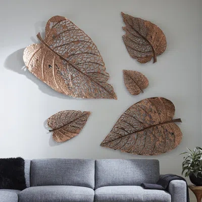 Phillips Collection Birch Leaf Wall Décor In Copper
