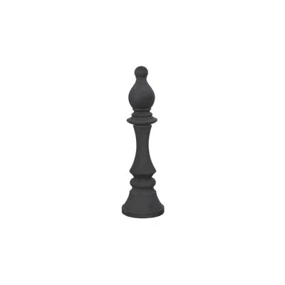 Phillips Collection Bishop Chess Sculpture, Cast Stone, Small In Black