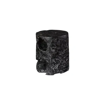 Phillips Collection Black Wash Stool, Round In Black;gray;black,gray