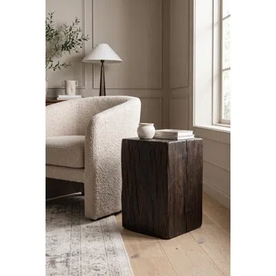 Phillips Collection Black Wood Stool In Brown