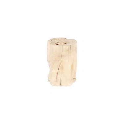Phillips Collection Bleached Solid Wood Accent Stool In Brown;bleached