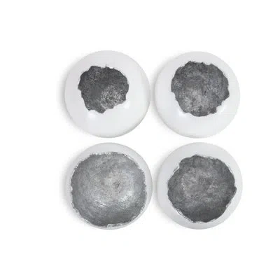 Phillips Collection Broken Egg 4 Piece Wall Décor Set In Pearl White;silver Leaf