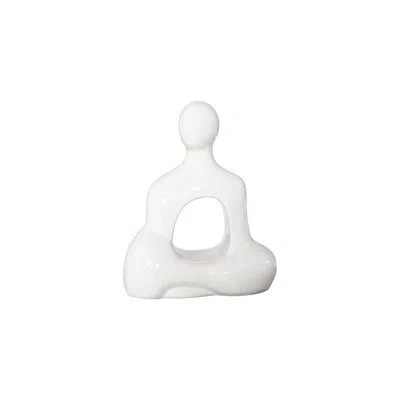 Phillips Collection Buddha Seated Sculpture, Gel Coat White