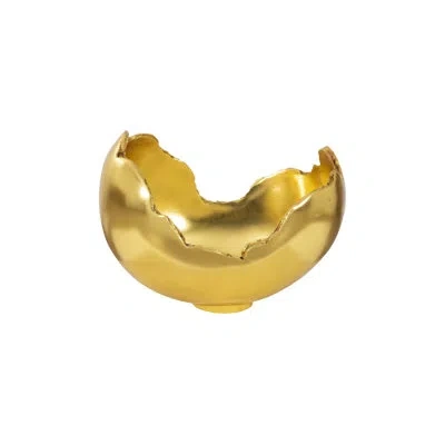 Phillips Collection Burled Bowl, Resin, Gold Leaf Finish