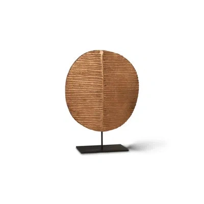 Phillips Collection Carved Leaf On Stand Sculpture In Copper Leaf