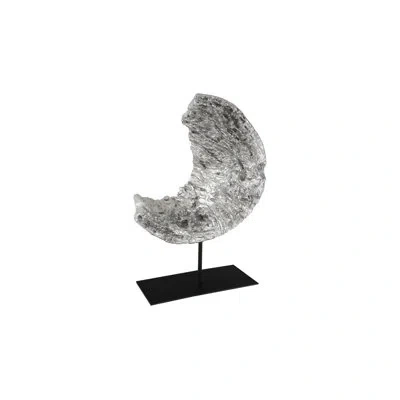 Phillips Collection Cast Eroded Wood Circle On Stand Figurine In Silver Leaf