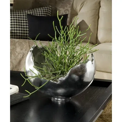 Phillips Collection Cast Naturals Burled Bowl In Silver