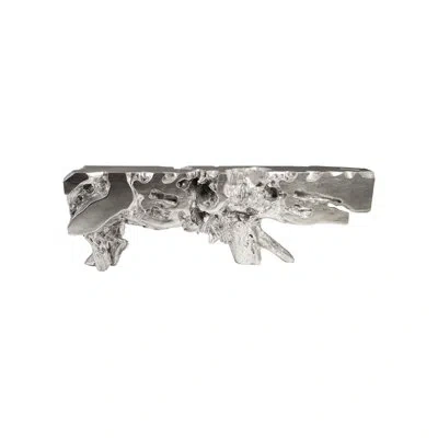 Phillips Collection Cast Naturals Freeform Console Table In Silver Leaf