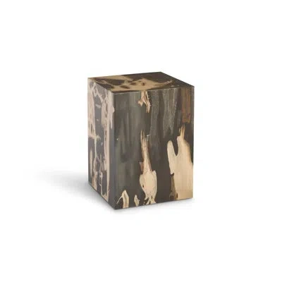 Phillips Collection Cast Naturals Petrified Accent Stool In Brown;gray;gray,brown