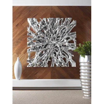 Phillips Collection Cast Naturals Square Root Wall Décor In Silver