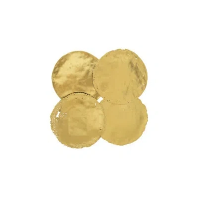 Phillips Collection Cast Oil Drum Wall Discs, Gold Leaf, Set Of 4 In Golden