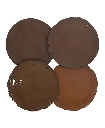Phillips Collection Cast Oil Drums Rust Wall Discs, Set Of 4 In Brown