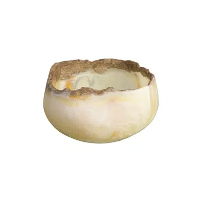 Phillips Collection Cast Onyx Bowl Decorative In White,brown