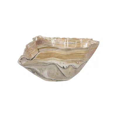 Phillips Collection Cast Onyx Bowl, Faux Finish, Large In Multi Colored