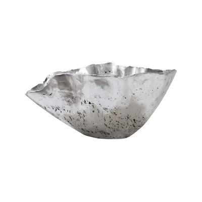 Phillips Collection Cast Onyx Bowl, Silver Leaf, Large