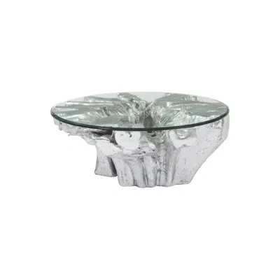 Phillips Collection Cast Root Coffee Table With Glass In Clear