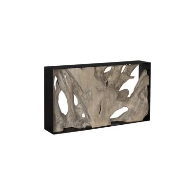 Phillips Collection Cast Root Framed Console Table, Resin, Wood Finish In Black,gray