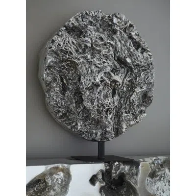 Phillips Collection Cast Root Silver Standing Sculpture In Black;silver