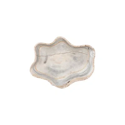 Phillips Collection Cast Wall Onyx Bowl, Faux Finish, Sm In Off White;multi Colored