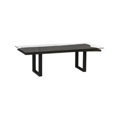 Phillips Collection Chainsaw Dining Table With Glass In Black