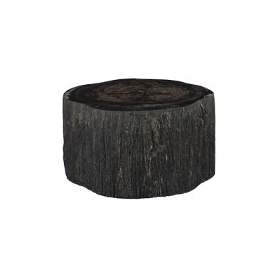 Phillips Collection Chaka Petrified Coffee Table, Rough, Black, Short