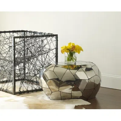 Phillips Collection Crazy Cut End Table In Silver