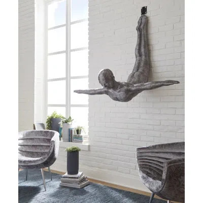 Phillips Collection Diving Wall Sculpture In Aluminum