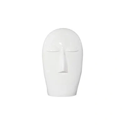 Phillips Collection Emerging Face Sculpture, Gel Coat, Small In White