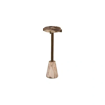 Phillips Collection Erva Side Table, Slim Base In Off White,brown,black,beige