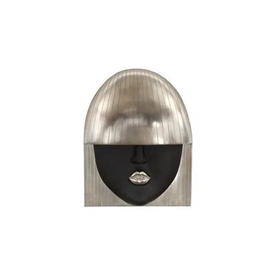 Phillips Collection Fashion Faces Wall Art Large Kiss Black/silver Leaf In Black;silver Leaf