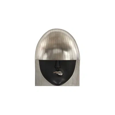 Phillips Collection Fashion Faces Wall Art Large Pout Black/silver Leaf In Black;silver Leaf