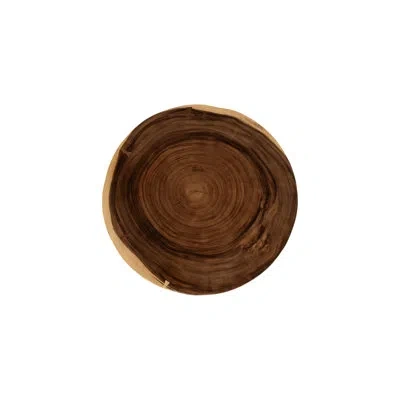 Phillips Collection Floating Round Coffee Table With Acrylic Legs, Natural In Brown