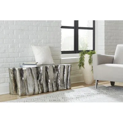 Phillips Collection Freeform Resin Root Bench In Silver