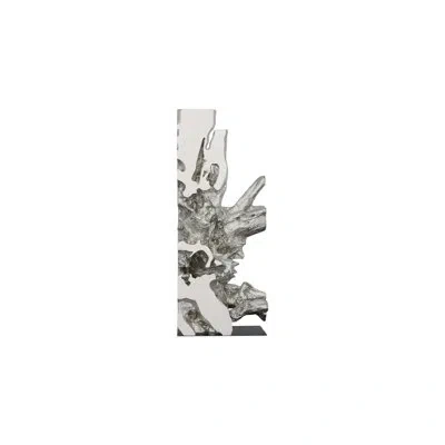 Phillips Collection Freeform Resin Sculpture Silver Leaf In White;silver