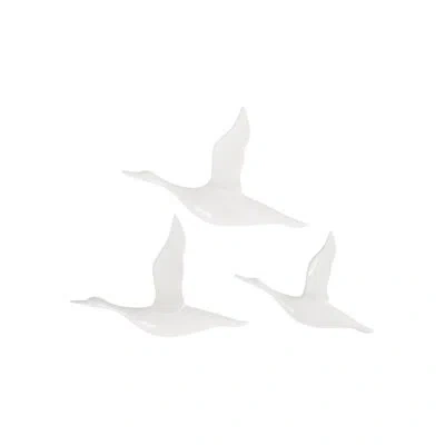 Phillips Collection Gel Coat White Flying Ducks