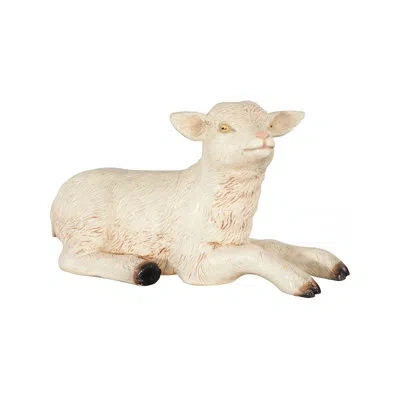 Phillips Collection Goat Sculpture, Laying, Gel Coat In White,off White,brown,beige